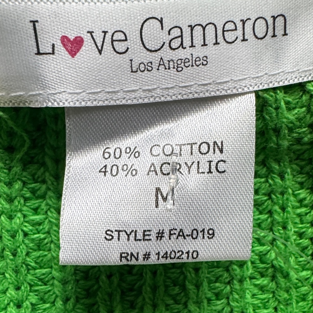 Vibrant Green Women's Cardigan Sweater - Picture 2 of 3